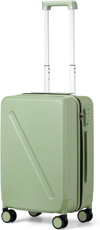 20 inch Carry On Luggage 22x14x9 Airline Approved With Wheels Carry On Suitcase Travel Luggage With TSA Approved Carry On Luggage Carry On Bag Hard Shell Suitcases,Bamboo Green