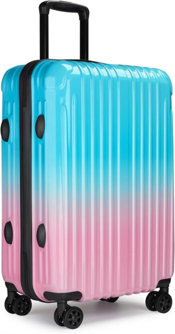 Checked Luggage, 24 Inch Hardside Suitcase, Lightweight Hardshell with , Large Suitcase with Spinner Wheels