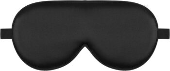 Sleep Mask Silk Cover Eye Contour Built-in No Pressure for Sleeping, Upgrade Over Conventional Flat Satin Eye Masks, Machine Washable (Black)