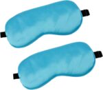 2 PCS Blue Silk Sleep Mask, Sleeping Eye Mask, Eye Masks for Sleep Silk Eye Mask for Sleeping Blindfold Travel Eye Mask Sleep for Men Eye Covers for Sleeping Mask Women Men Shade Cover Sleep Patches