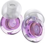 Ear Plugs for Concerts, 2 Pack High Fidelity Ear Plugs, Reusable Silicone Earplugs for Concert, Rave, Work, Musicians, 5 Pair Ear Tips in S/M/L, 18-25 dB Concert Ear Plugs for Noise Cancelling(Purple)